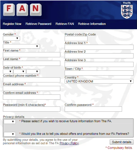 Fani Number FA FAN Number | Challow Sports